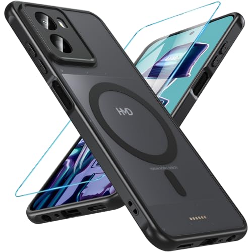 Coque magnétique HMD Fusion X1 avec verre trempé inclus et protection antichoc noire