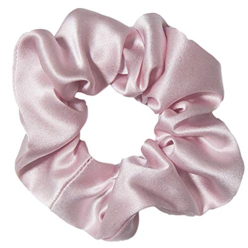 CCHICTASTE Hair Elastics Scrunchies 100% Extra Heavy Silk Hair Bands Hair Ties Ponytail Holder (PINK)