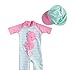 L&ieserram roso Costume da Bagno per Bambina di Due Pezzi a Siamese Vestito e Cappello per Nuotare in Estate (Pink, XXL)