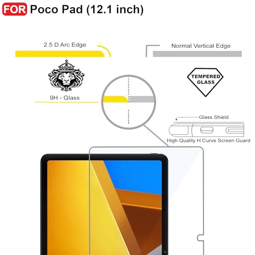 Image of CEDO Poco Pad (12.1 inch) Tempered Glass | Screen Protector Clear Tempered Glass for Poco Pad (12.1 inch)