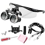 Mintoothpro 3.5X Galilean Magnification Loupes — Lightweight Durable Plastic Frame, Flip-Up Design, 420 mm Working Distance, Wide Field of View — Headlight Conversion Clip & Cable Looper Included