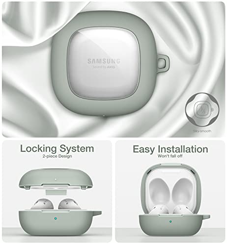 Suritch For Samsung Galaxy Buds 2 Pro Case(2022)/Galaxy Buds 2 Case(2021)/Galaxy Buds Live Case(2020)/Galaxy Buds Pro Case(2021) Hard Pc Shockproof Tpu Cover With Gun-Colored Keychain Carabiner, Green #TOP3