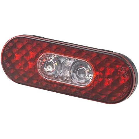 Grote 54702 6" Oval LED Stop Tail Turn Lights with Integrated Back-Up - Integrated Hard Shell Cover