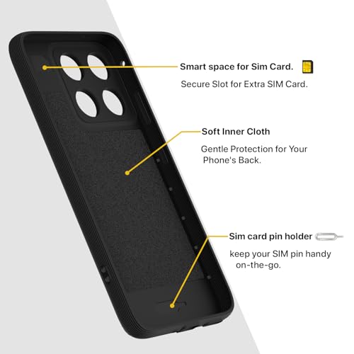 Image of Pikkme Back Cover for Motorola Moto Edge 70 Fusion 5G Camera Protection 3D Hexa Cube Design Silicone Protective Bumper Case (Black)