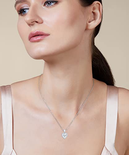 Jenelia Jewelers 0.50 To 7.19 Ct. T.w. Round Cut Diamond Halo Pendant Necklace For Women 925 Sterling Silver Solitaire Cubic Zirconia Cz Jewelry (With 18" Silver Chain) (7.19 Ct (Style_7)) #TOP1