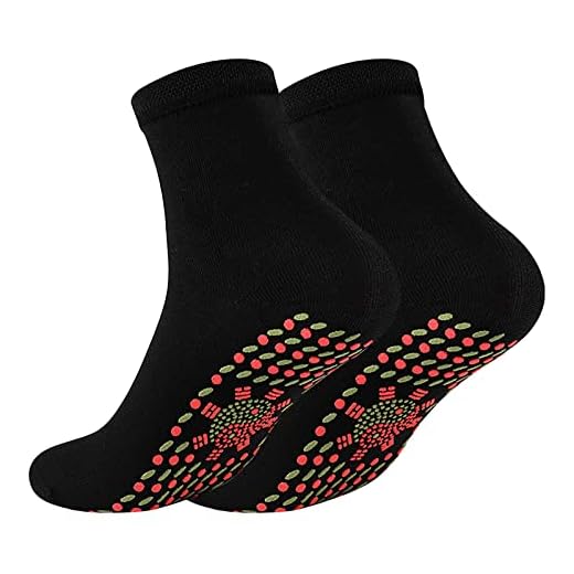 Heel Toe Socks Socks Magnetic Self Heating Tourmaline Warm Comfortable Winter Foot Mens Small Basketball Socks (Black, One Size)
