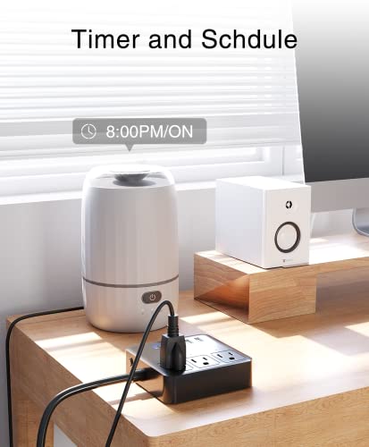 Ghome Smart Power Strip, 3 Usb Ports And 3 Individually Controlled Smart Outlets, Wifi Surge Protector Works With Alexa Google Home, Home Office Cruise Ship Travel Multi-Plug Extender Flat Plug, Ul #TOP4