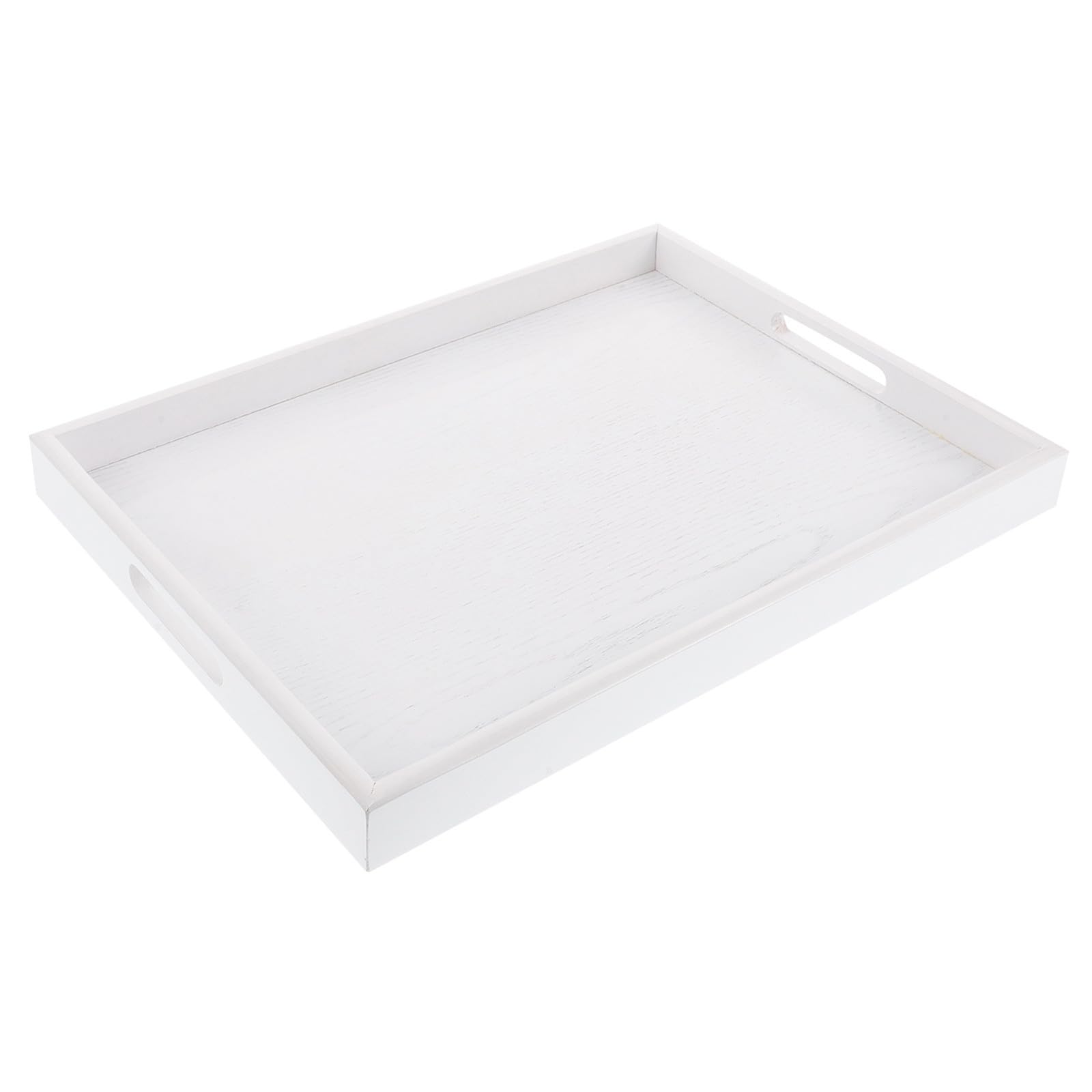 ABOOFAN Bandeja de Madera de Color Claro para Servir con Asas Rectangular Diseño Elegante y Artesanal, Adecuado para Dormitorio y Sala de Estar