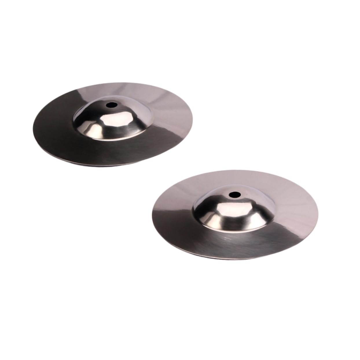 Totority 2pcs Silver Crash Cymbal for Drums Beginner Percussion Instrument Accessories Metal Cymbal Melodious Sound Wd01