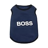 RIOSTUDIO 犬服 秋 冬 (XS〜XL) 犬の服 可愛い 格好いいタンクトップ ノースリーブ 袖なし 裏起毛 暖かい 猫服 防寒 ドッグウェア ペット服 ワンコ服 小型犬 中型犬 (BOSS⑫ネイビー,XL)