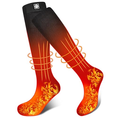SNOW DEER Heated Socks for Men Women, Rechargeable Electric Heating Warm Sock