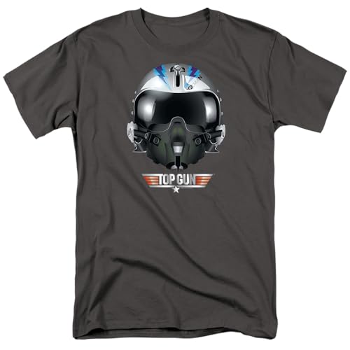 Popfunk Top Gun Iceman Helmet Unisex Adult T Shirt (X-Large Charcoal)