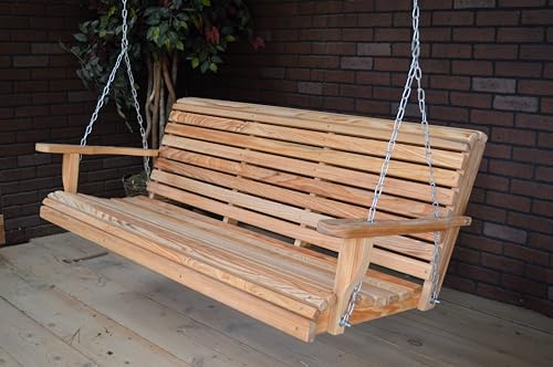 6ft Cypress Porch Swing with Stainless Chains & Cup Holders