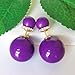 Navachi 18k Gold Plated Double Sided Purple Faux Pearl Beads Womens Fashion Elegant Candy Crystal Stud Az2783e Earrings