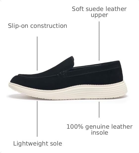 Image of Journey West Men's Comfort Casual Slip-on Suede Leather Loafers Shoes for Men