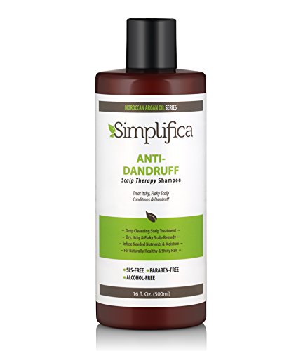 Simplifica Anti Dandruff Shampoo 16 oz | Dry Itchy Scalp Treatment | Scalp Normalizing Dandruff Shampoo For Women, Men, Kids & Color Treated Hair