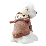 Dog Fleece Owl Costume Puppy Warm Sweater Hoodies Small Dogs Cats Christmas Cute Pullover Clothes Kitten Doggie Winter Hooded Sweater Outfit Boy Girl Dog Chihuahua Bulldog Yorkie Pajamas Clothes