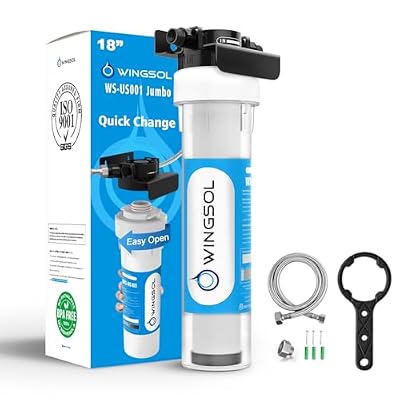 WINGSOL WINGSOL Jumbo Under Sink Water Filter, NSF/ANSI 53&42, Reduce 99.99% Lead, Chlorine, Sediment, Mineralize & Alkalize Water, 24K Gallon Long-Lasting, Quick Change, Life Indicator
