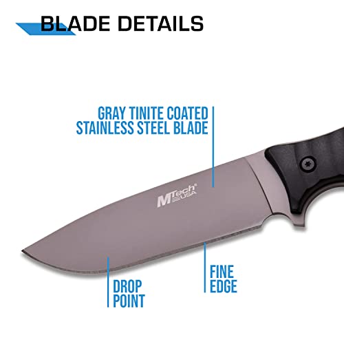 image for MTech USA – Fixed Blade Knife – Grey TiNite Coated Stainless Steel