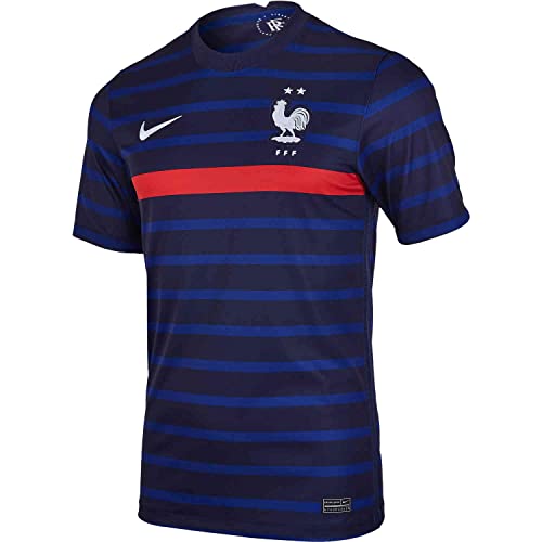 Nike FFF M NK BRT STAD JSY SS HM T-Shirt Homme, Blackened Blue/White, FR : M (Taille Fabricant : M)