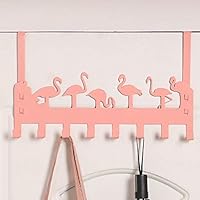 WLLLO Hook Behind The Door, Rack, Kitchen Bathroom, Iron Door, Hanger, Wall-Mounted Coat Hook-Flamingo-Pink