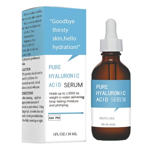 Esencia de Ácido Hialurónico,Suero de Ácido Hialurónico Puro,Sérum Facial con Ácido Hialurónico,Ácido Hialurónico para la Cara,Sérum Facial Antiedad con Ácido Hialurónico,30ml