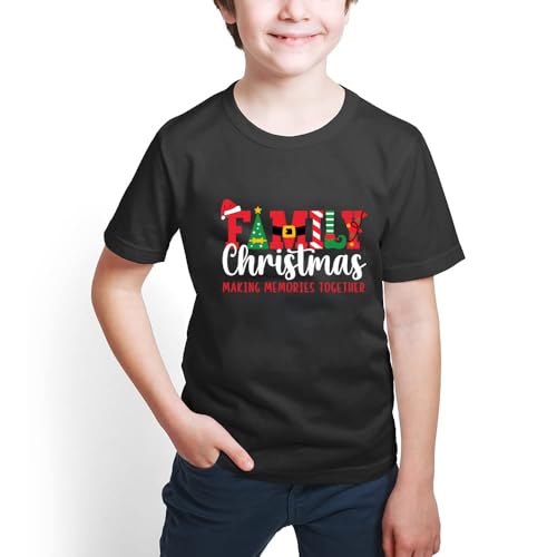 Image of Merry Christmas Family Shirts Plus Size Tops Couple Outfit Tee Parent-Child Short Sleeves Christmas Top