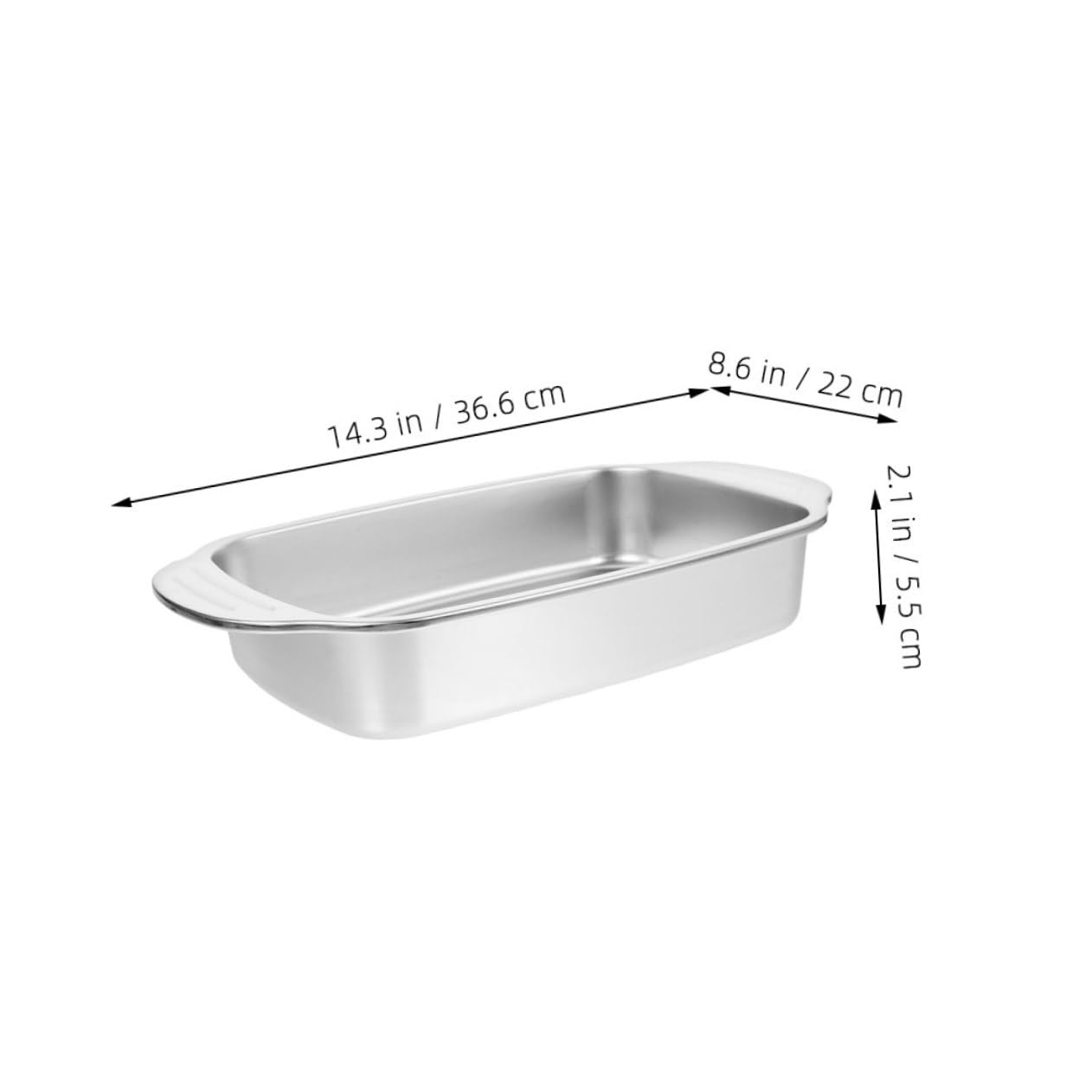 DOITOOL Stainless Steel Roasting Pan Durable Rectangular Serving Tray for Fish and Grilling Easy to Clean Portable Design for Home and Commercial Use