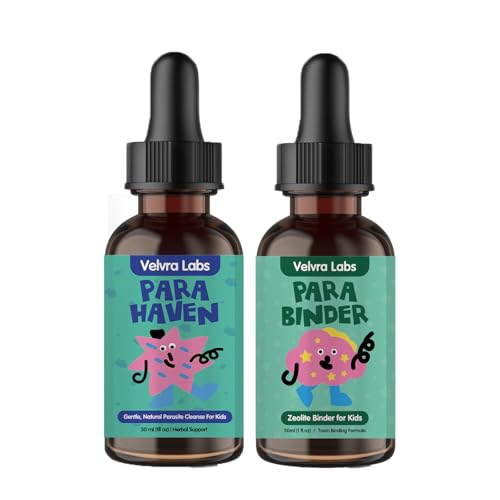Velvra Labs Parasite Cleanse for Kids with Black Walnut and Wormwood Extract 2 Bottles