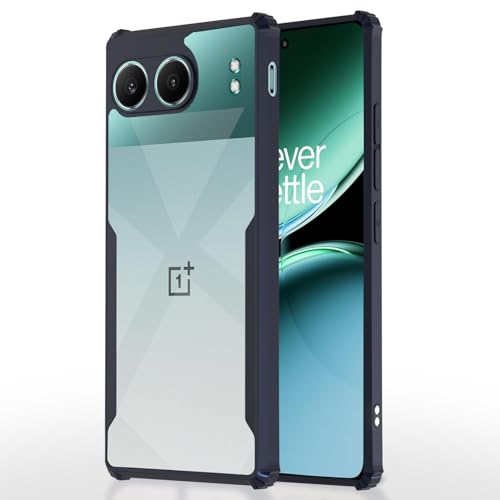 Image of Pikkme Crystal Clear Transparent Back Cover | Ultra Hyrbid | Full Camera Protection | Raised Edge | Bumper Case for OnePlus Nord 4 5G (Blue)