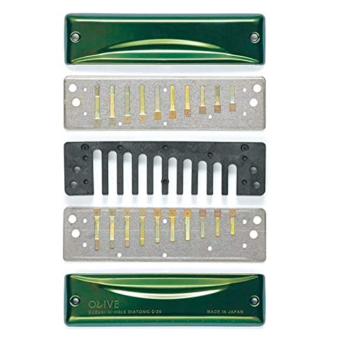 Harmonica C – 20 diatonic harmonica 10 trous harpe de blues C Olive Green instrument professionnel C20 - Les Beatles, Paul McCartney, John Lennon, RIngo Starr, George Harrison Harmonica C - 20 diatonic harmonica 10 trous harpe de blues C Olive Green instrument professionnel C20 – Image 7