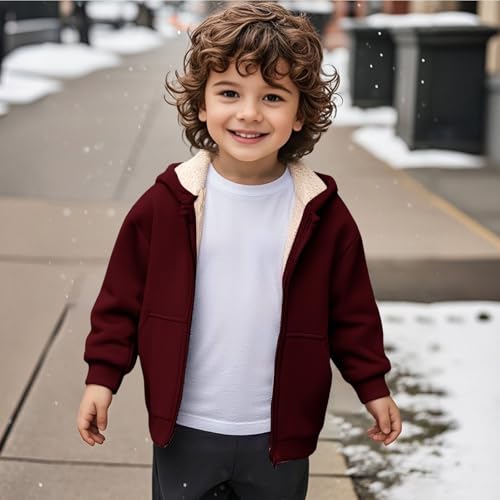 Zip Up Sherpa Hoodies for Girls Boys Lined Fleece Y2k Cute 2025 Winter Jacket Cozy Soft Kids Sweatshirt Long Sleeve Coats3