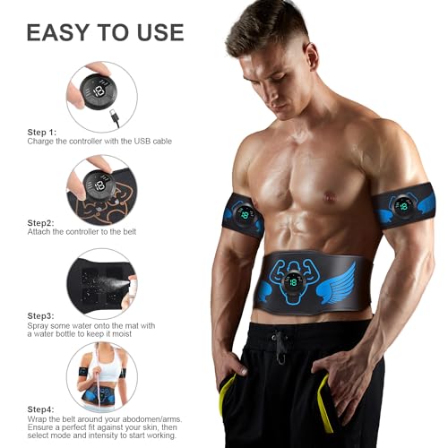LOVEKA ABS Stimulator, Muscle Machine Workout Equipment, Abdominal Toning Belt Muscle Toner Fitness Training for Abdomen/Arm/Leg, Ab Trainer for Home Office Body Shape - Thumbnail 4