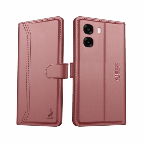 Image of AIBEX Compatible for Oppo A6S 5G / Oppo K14X 5G / Oppo A6X 5G Flip Cover Leather Finish | Inside TPU with Card Pockets | Wallet Stand | Complete Protection Flip Case Brown