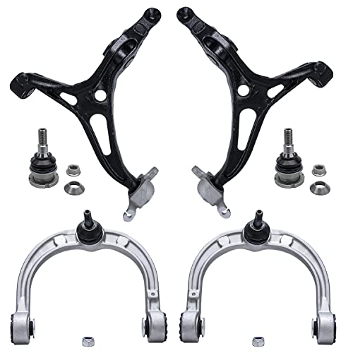 Image of Detroit Axle - 6pc Front End Control Arm Kit for Mercedes-Benz GL320 GL350 GL450 GL550 ML320 ML350 ML450 ML550 2 Lower Control Arms 2 Lower Ball Joints 2 Upper Control Arms w /Ball Joints Replacement
