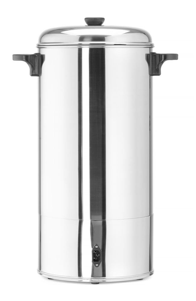 HENDI Percolateur à café, paroi simple, bac à filtre intégré, robinet non drip, pour café moulu grossièrement, pas de filtre en papier nécessaire, 16L, 230V, 1500W, 387x275x(H)595mm, inox 18/0