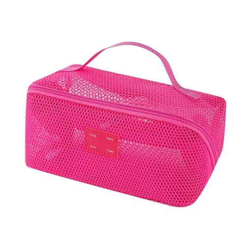 透明メッシュ化粧ポーチハンドル付きマルチコンパートメント収納オーガナイザー化粧品アクセサリー旅行化粧品オーガナイザーコンパートメント付き