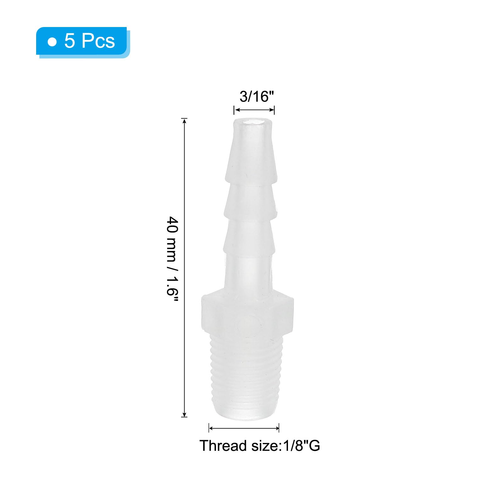 PATIKIL 3/16" Barb x 1/8" G Male Connector - Image 2