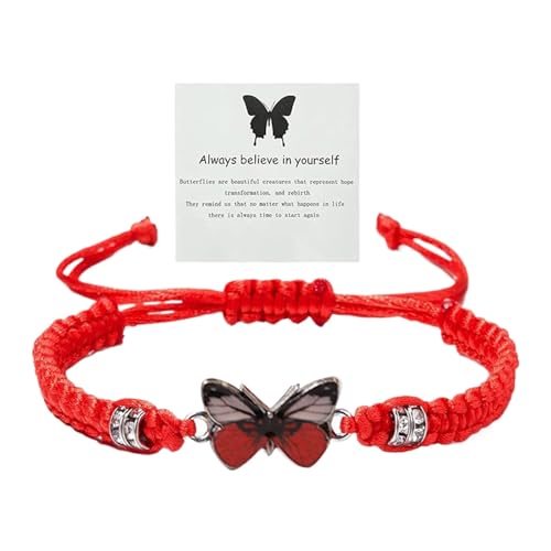 Pulsera de turmalina negra tejida a mano, pulsera de mariposa para hombre y mujer, regalo de cumpleaños, joyas para hombre, plata, talla única, Algodón, Sin gemas