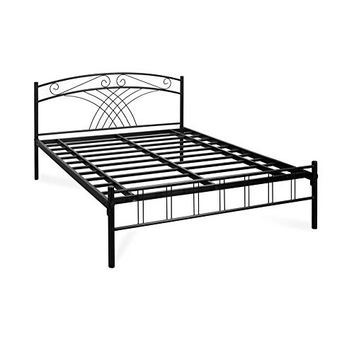 Image of Nilkamal @Home by Nimbo Metal Queen Size Bed Without Storage (Matte Finish, Black) | 1 Year Warranty