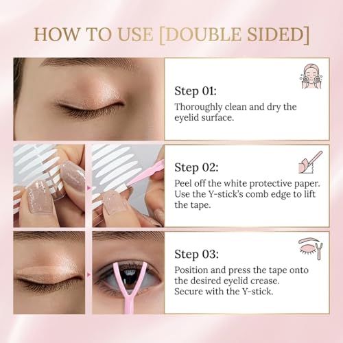 Eye Charm Magic Slim Double Eyelid Tape – Invisible Adhesive Strips for Hooded Monolid Correction – Authentic K-Beauty Tech Made in Korea (Double-Sided (Medium 4mm) - 180 Count)
