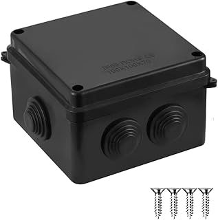 IP65 Waterproof Dustproof Junction Box, ABS Plastic Junction Box DIY Case Enclosure, Universal Electrical Project Box (100x100x70mm) – AVARTEK (Black)