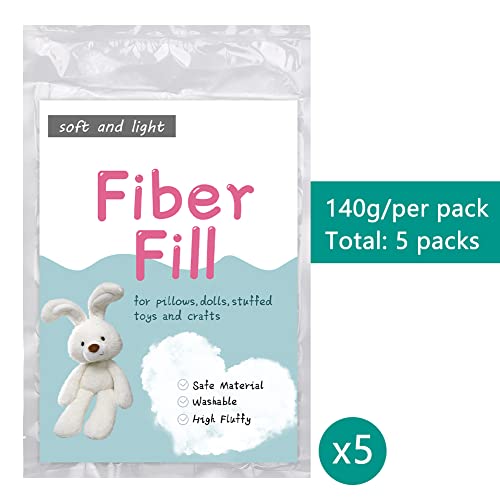 LOKUNN 24.7oz/700g Polyester Fiber Fill, (2.12oz~3.97lb) Stuffing Pillow Filling Stuffing Cushion Filling, Batting High Resilience Fill Fiber, Stuffing for Stuffed Animals/DIY Crafts (White) - Thumbnail 2