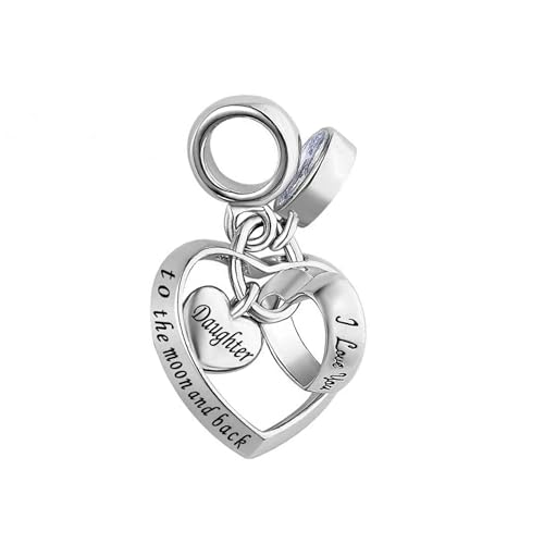 Abalorio de amor a la luna con acabado pulido fino y diseño calado detallado
