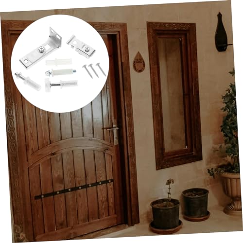 Kit de herrajes para puerta plegable bifold en aleación de aluminio, 9 piezas, acabado plateado, uso en riel guía suave para clósets miniatura 7