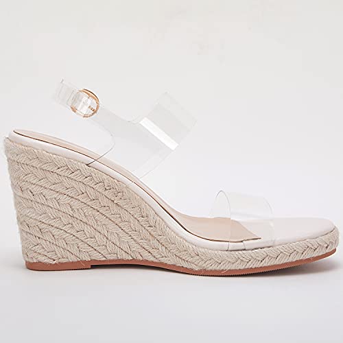 Image of VETASTE Womens Espadrille Wedge Sandals Heels Open Toe Platform High Heeled Ankle Strap Buckle Dress Wedges Shoes