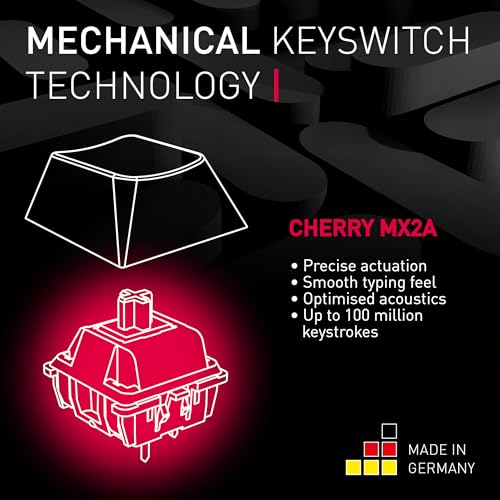Image of Cherry MX 3.0S Wireless, Mechanical Gaming Keyboard, Bluetooth, 2.4 GHz & Wired Mode, RGB Lighting, Aluminum Housing, Rechargeable, MX2A Brown Switches, Pink