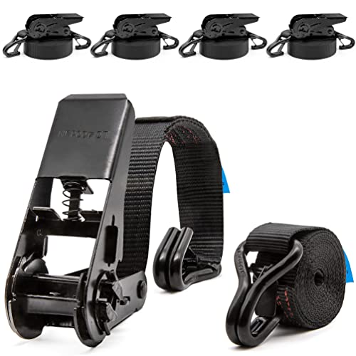 AHLSEN Spanngurte Mit Ratsche Set-6 Stück 2M/4M/5M,Gurtband 25mm Breite Bis 1000 Kgspanngurte Mit Ratsche Fur Motorradfahrradgepackcamping Sicherungspanngurte Schwarz 87542329