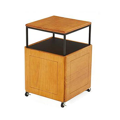 Mesa auxiliar apilable para sofá con 4 sillas compactas y ruedas 3