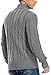 Aimeilgot Mens Fashion Casual Slim Fit Button Down Cable Knitted Stand Collar Cardigan Sweater(Dark Gray,Small)